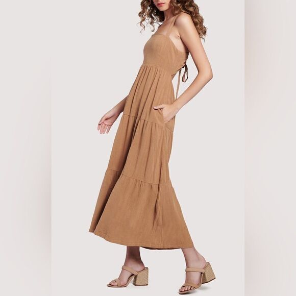 Lost + Wander Out East Maxi Dress in Macaroon Women Size Large - Picture 2 of 14